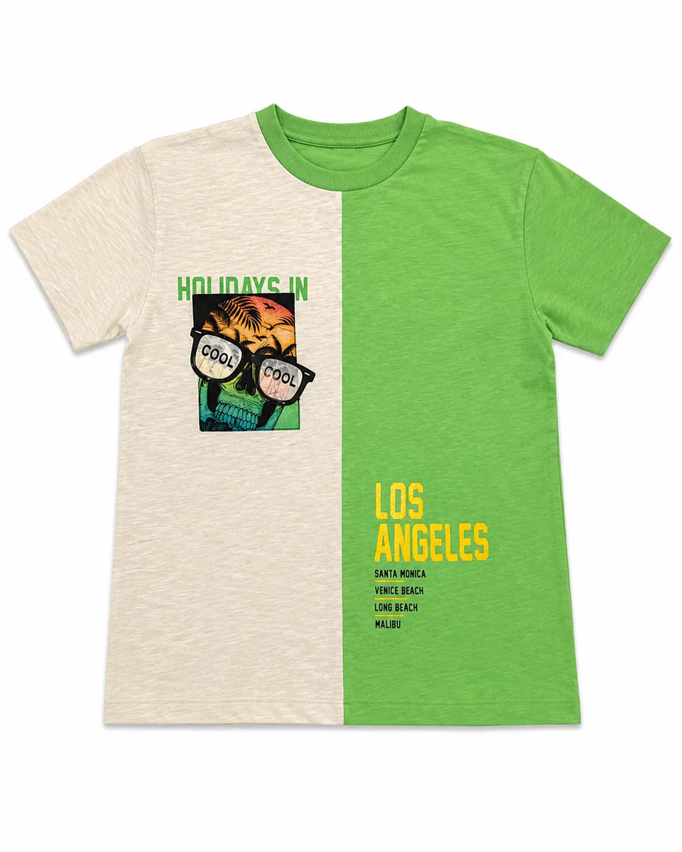 Zara Boy's Grey/Light Green Cool Graphic Printed T-Shirt | Zarain Lebanon