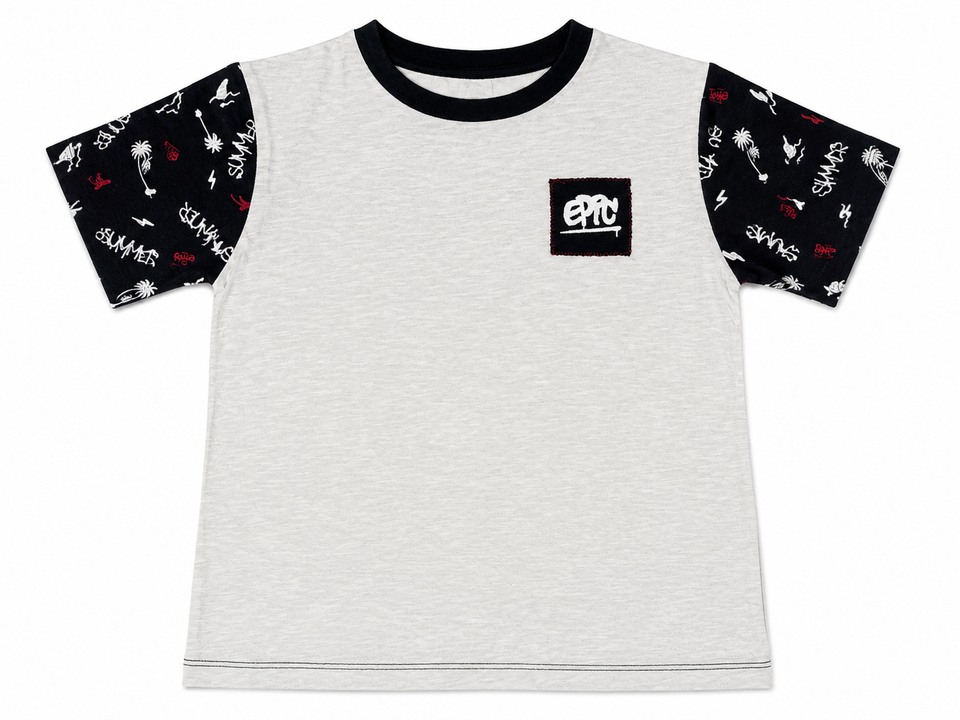 Zara Boy's Grey /Navy"eppc" PrintedT-Shirt| Zarain Lebanon
