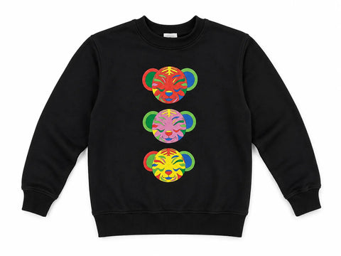Zara Girl's Washed Black  Vibrant Pop-Art Teddy Bear Graphic Print Sweatshirt    | Zara In Lebanon