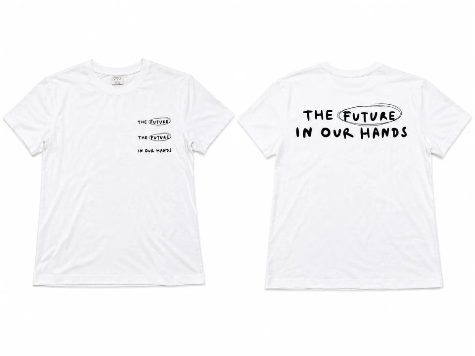 Zara Girl's White "The Future In Our Hands " T-Shirt | Zara in Lebanon