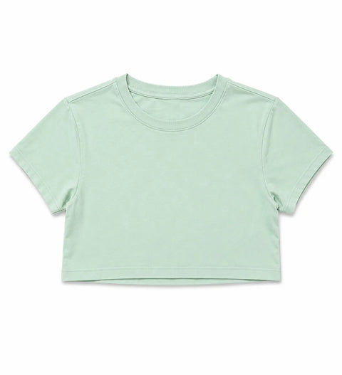 SD Women's Mint Green Basic Crop T-Shirt   | SD in Lebanon
