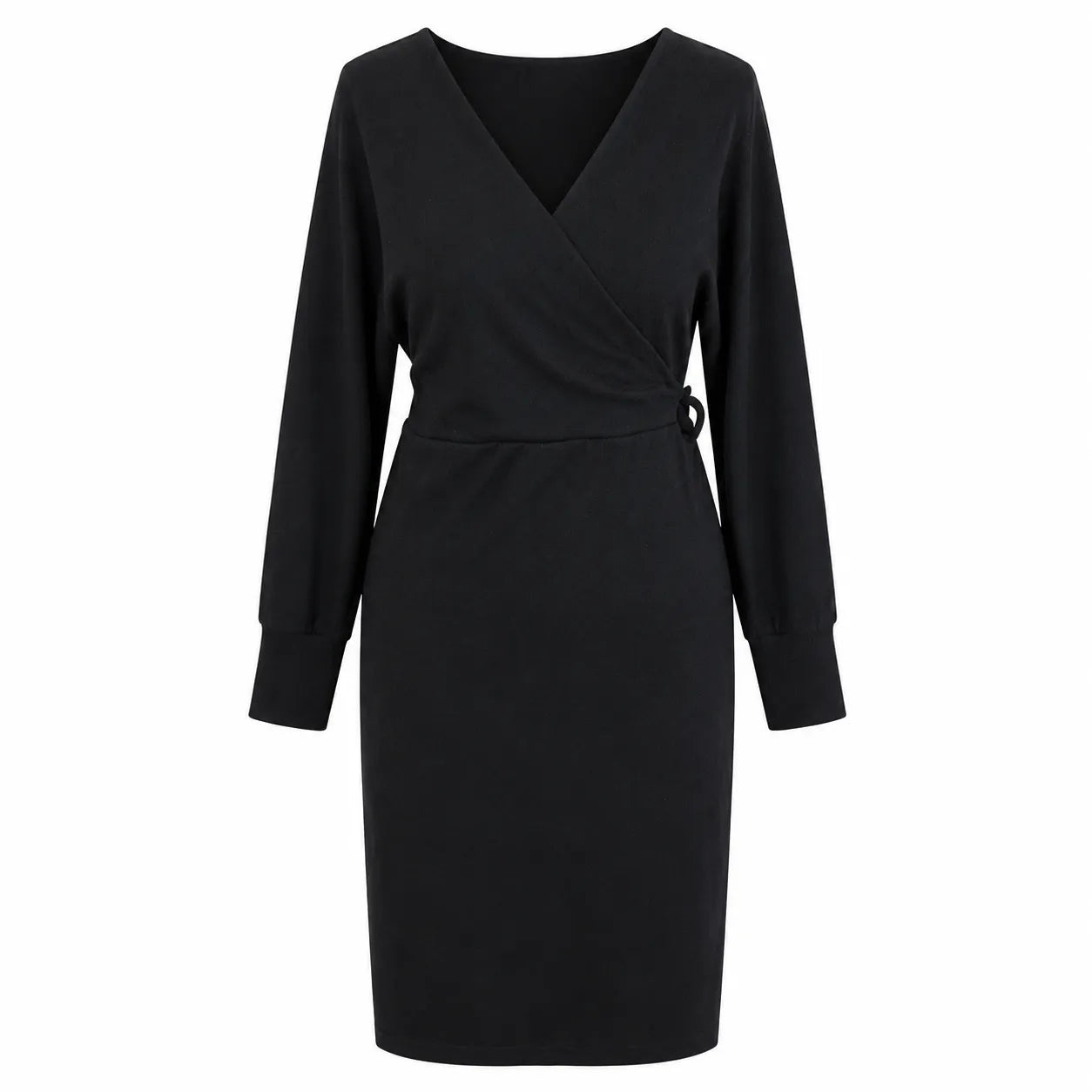 Olalook Women's Black Long Sleeve Wrap Dress|Olalook In Lebanon