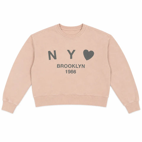 Zara Girl's Light Pink " N Y heart " Printed Sweatshirt    |Zara In Lebanon