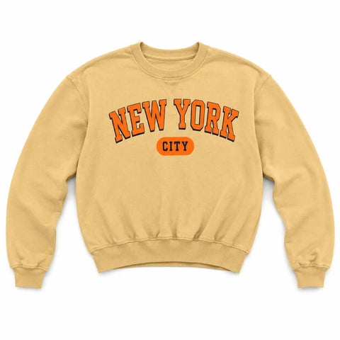 Zara Boy's Mustard "New York" Printed Sweatshirt     |Zara In Lebanon