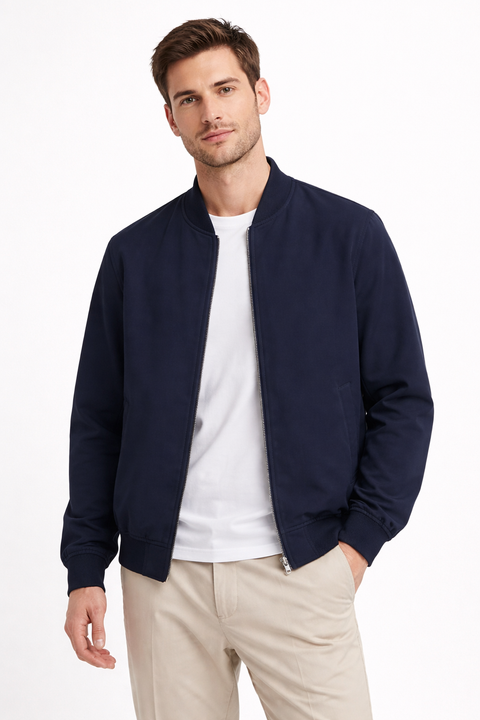 Celio Men's Navy Essential Navy Bomber Jacket | Celio In Lebanon