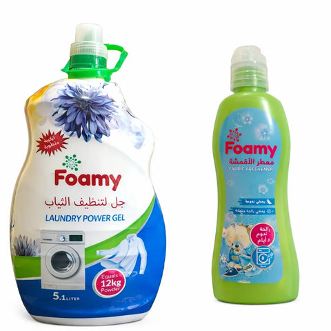 Foamy Laundry Power Gel 5.1 L +Fabric freshener Free| Foamy In Lebanon