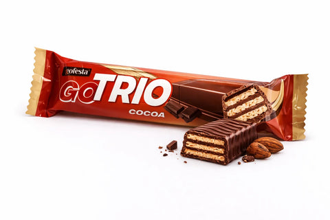 Go Festa Go Trio Cocoa Wafer Filled With Chocolate Cream & Coated With Milk Chocolate 33g | Go Festa In Lebanon
