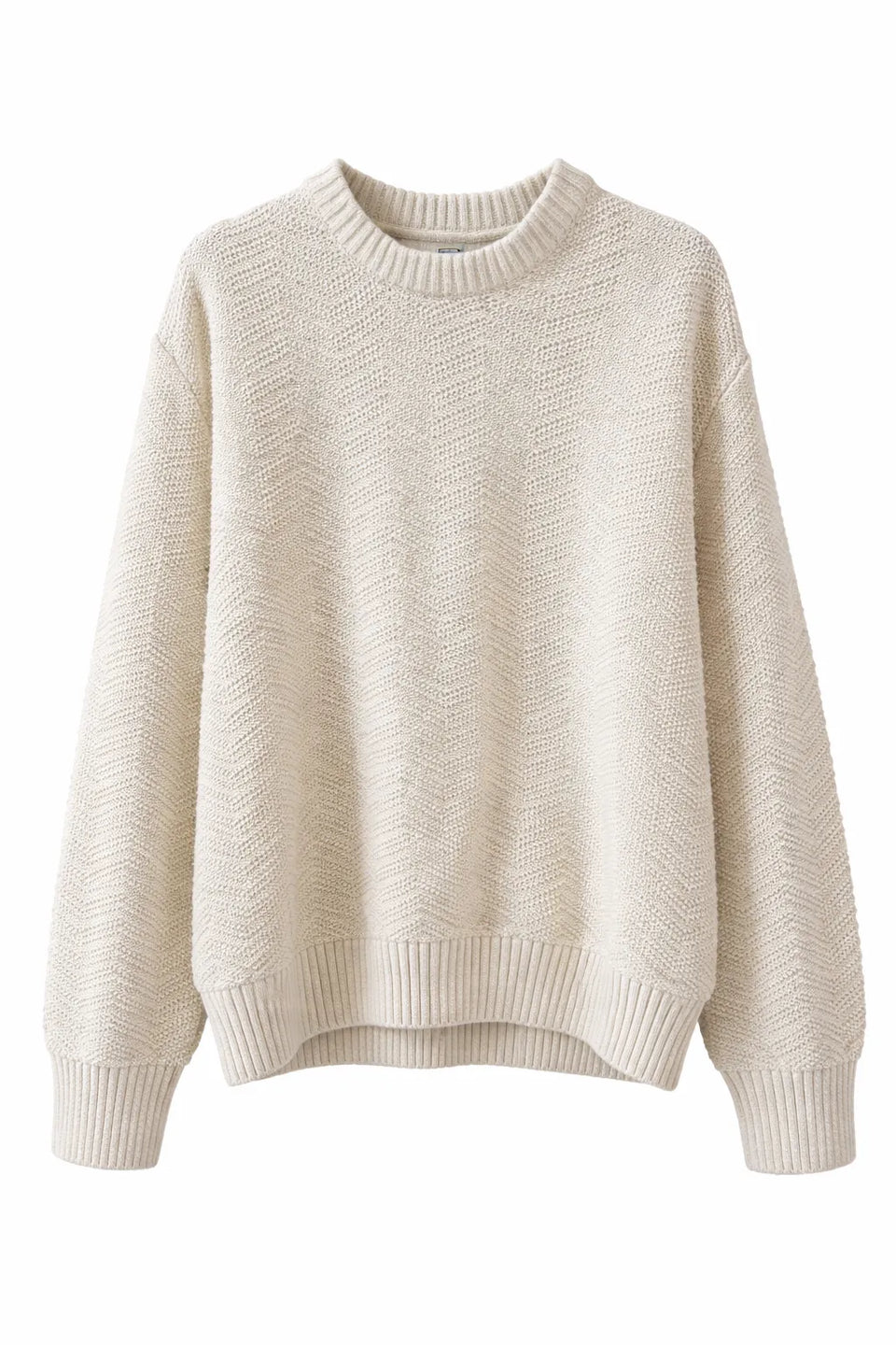 Beige sweater on a white background