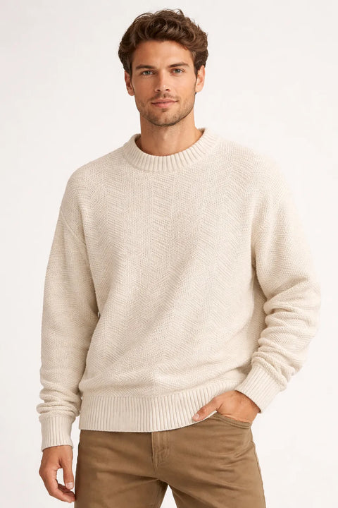 Celio Men's Beige Pullover Solid Sweaters | Celio In Lebanon