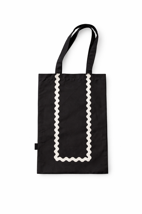 Sinsay Women Black & White Scalloped Border Tote Bag | Sinsay in Lebanon