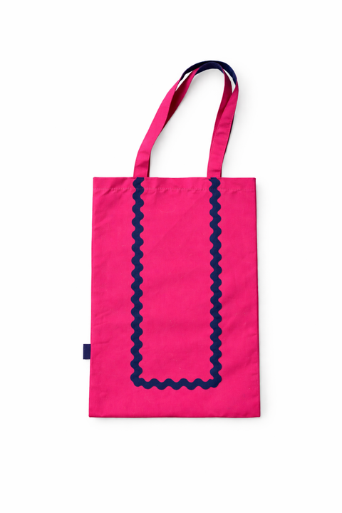 Sinsay Women Fuchsia & Navy Scalloped Border Tote Bag | Sinsay in Lebanon