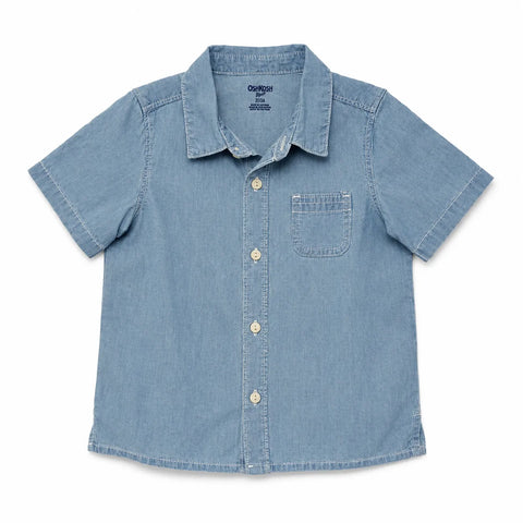 OshKosh Boy's Blue Short Sleeve Denim Shirt | OshKosh In Lebanon