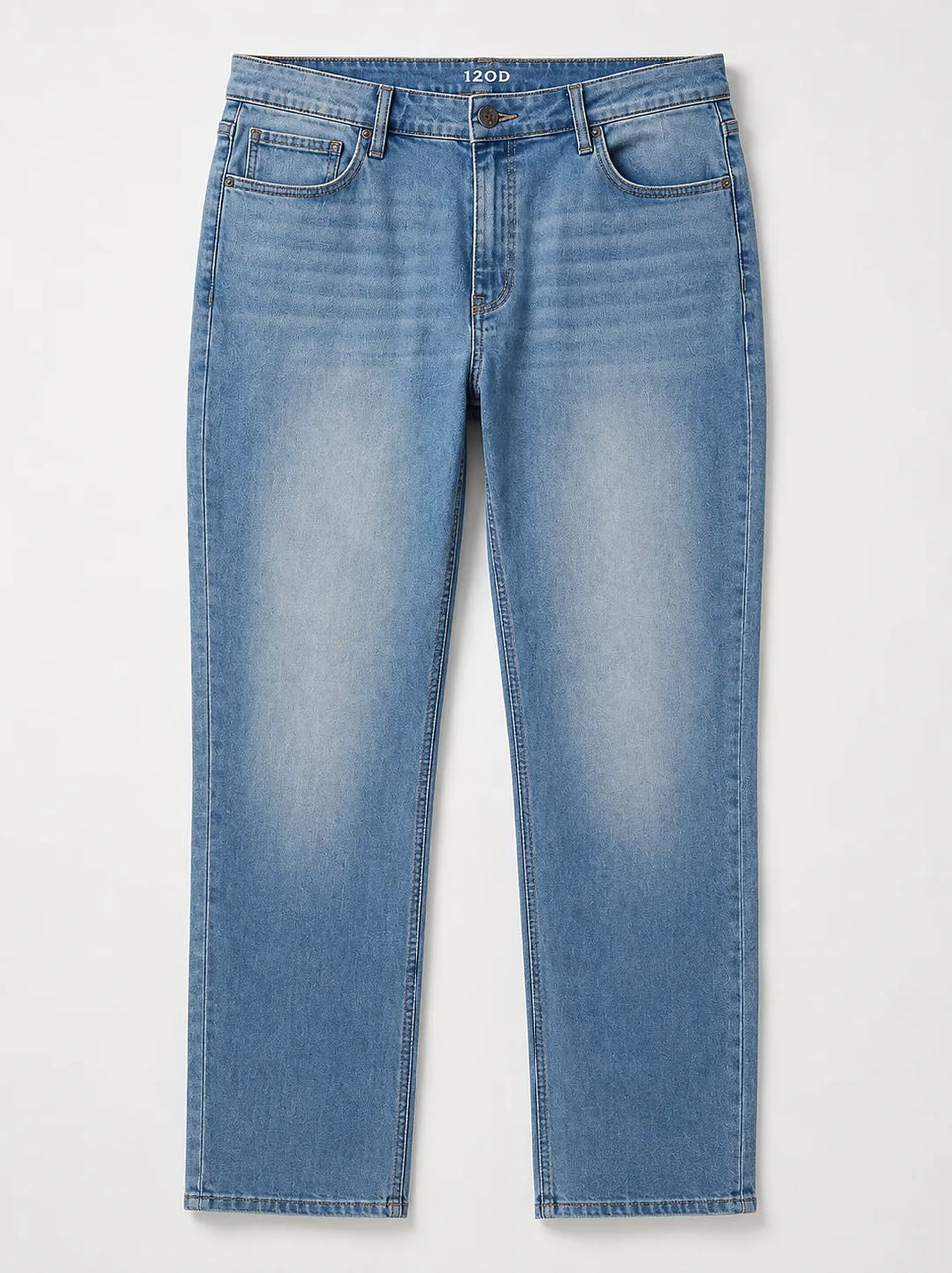 Blue jeans on a white background