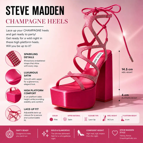 Steve Madden Women's Pink Champagne Heels |Steve Madden In Lebanon