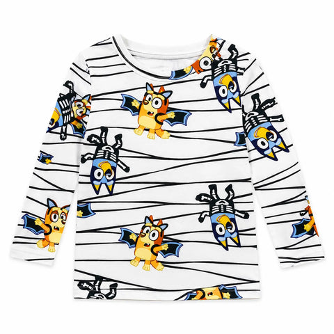 Bluey Baby Boy's Black & White Striped Bluey Printed Long Sleeve Blouse|Bluey In Lebanon