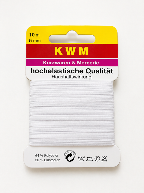 KWM White Elastic Cord 10 meters Of 5 mm Cord   | KWM in Lebanon