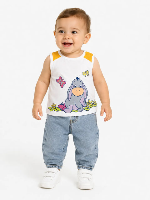 Disney Baby Boy's White Eeyore and Butterflies Printed Tank Top    | Disney  in Lebanon