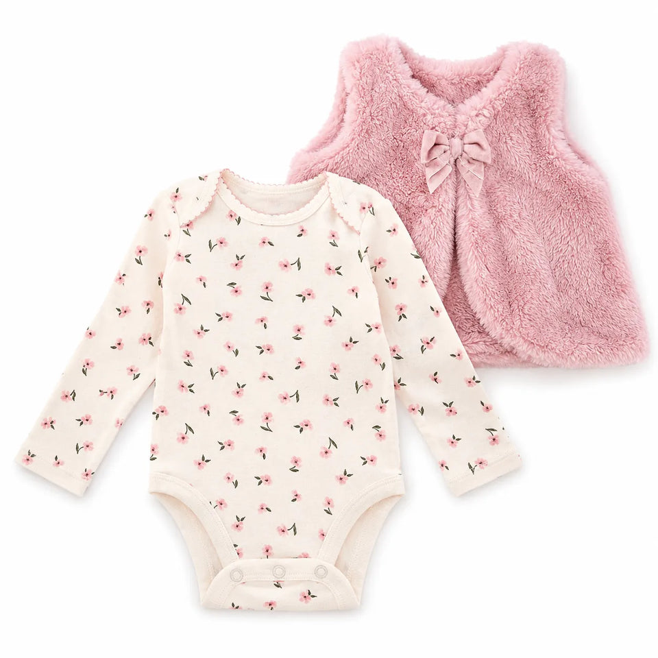 Carter's Baby Girl's Pink /White Floral 2 pc Vest and Bodysuit Set | Carter's in Lebanon