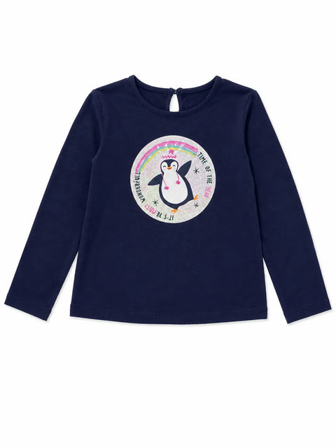 Charanga Girl's Navy With Graphic Printed Long Sleeve Blouse    | Charanga in Lebanon
