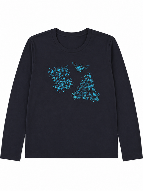 Emporio Armani Women's Navy Long Sleeve Blouse | Emporio Armani in Lebanon