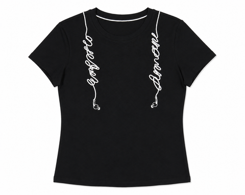 Emporio Armani Women's Black  A White Contrast Graphic T-shirt | Emporio Armani in Lebanon