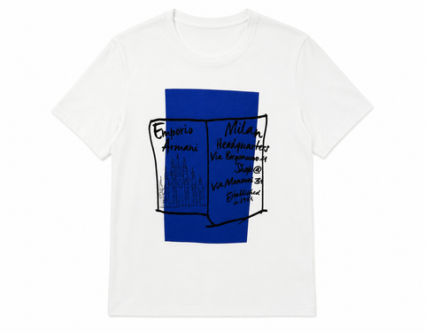 Emporio Armani Women's White /Blue Graphic  T-shirt | Emporio Armani in Lebanon