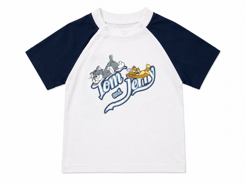Max & Ile Tom & Jerry Baby Boy's White /Navy T-Shirt  | Max & Ile  in Lebanon