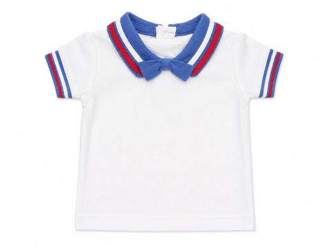Charanga Baby Girl's White With Bow Blue T-Shirt   | Charanga  in Lebanon