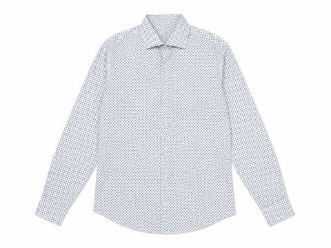 Michael Kors Men's White /Light Blue Micro Diamond Print  Shirt    |Michael Kors in Lebanon