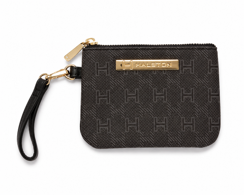 Halston Women's Black Small Zip Gold Fitting Wallet |Halston  in Lebanon