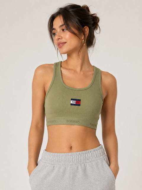 Tommy Hilfiger Women's Green  With Logo Printed Sport Bra | Tommy Hilfiger in Lebanon