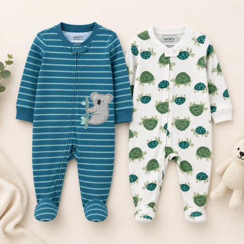 Carter's Baby Boy's Green/White Turtle Print 2pc Overall  |Carter's  in Lebnaon