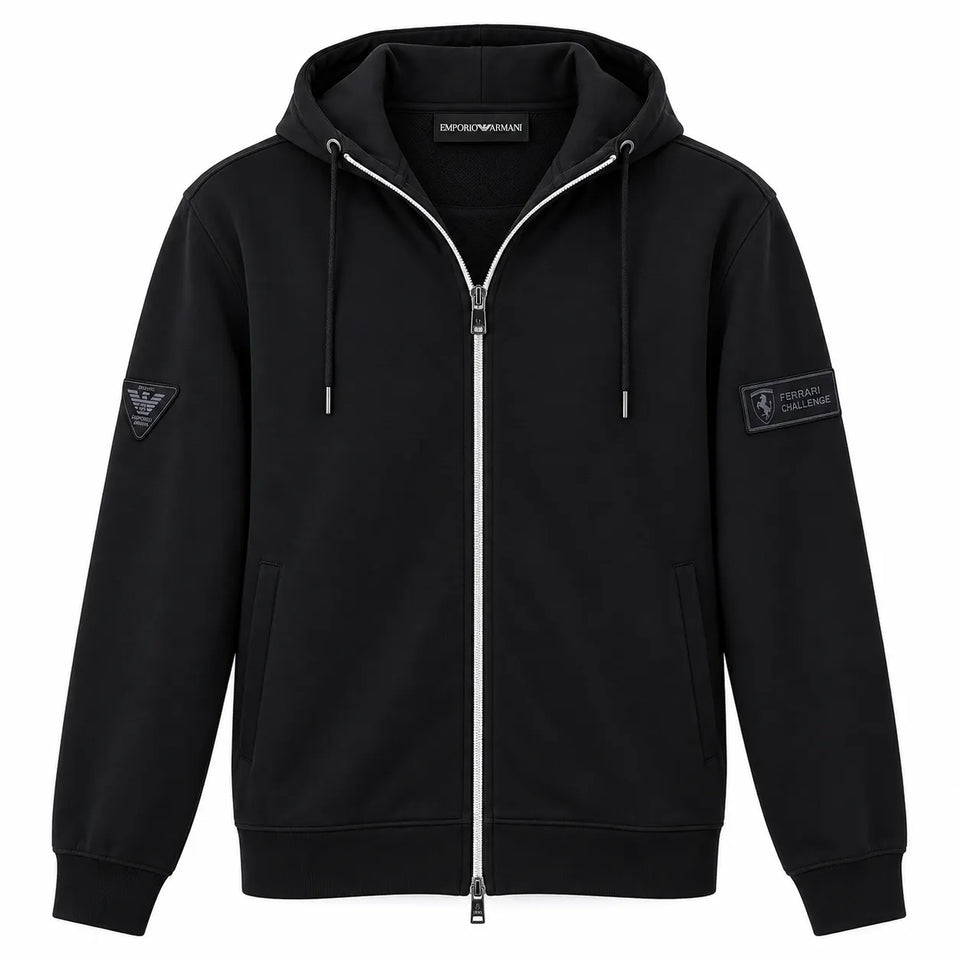 Emporio Armani Men's Black With Zip Ferrari Edition Hooded Jacket | Emporio Armani in Lebanon