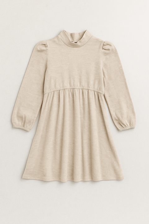 Terranova Girl's Beige Long-Sleeve Dress |Terranova  in Lebanon