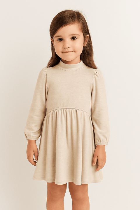 Terranova Girl's Beige Long-Sleeve Dress |Terranova  in Lebanon