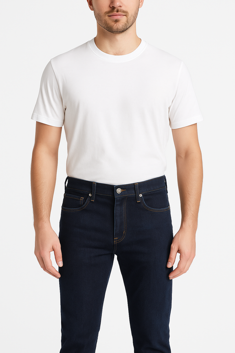 Wrangler Men's Navy Blue Standard Mid-Waist Jeans | Wrangler In Lebanon