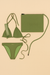 Triangl Women's Green Poker Face Swimwear Set with a Bag | Triangl In Lebanon