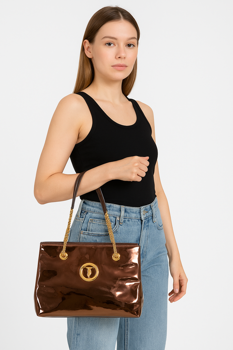 Trussardi Women's Bronze Shoulder Bag | Trussardi In Lebanon