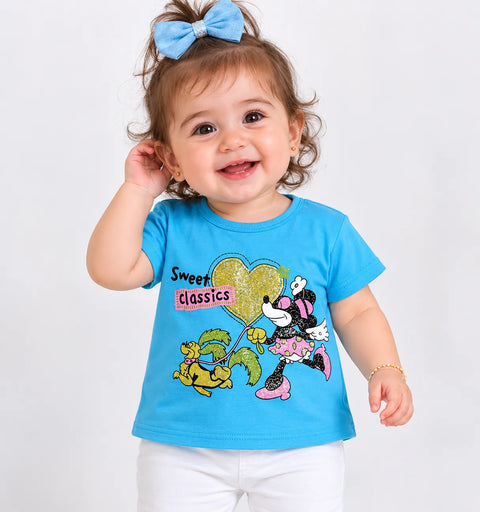Disney Baby Girl's Blue Disney Minnie Mouse Graphic  T-Shirt   | Disney  in Lebanon