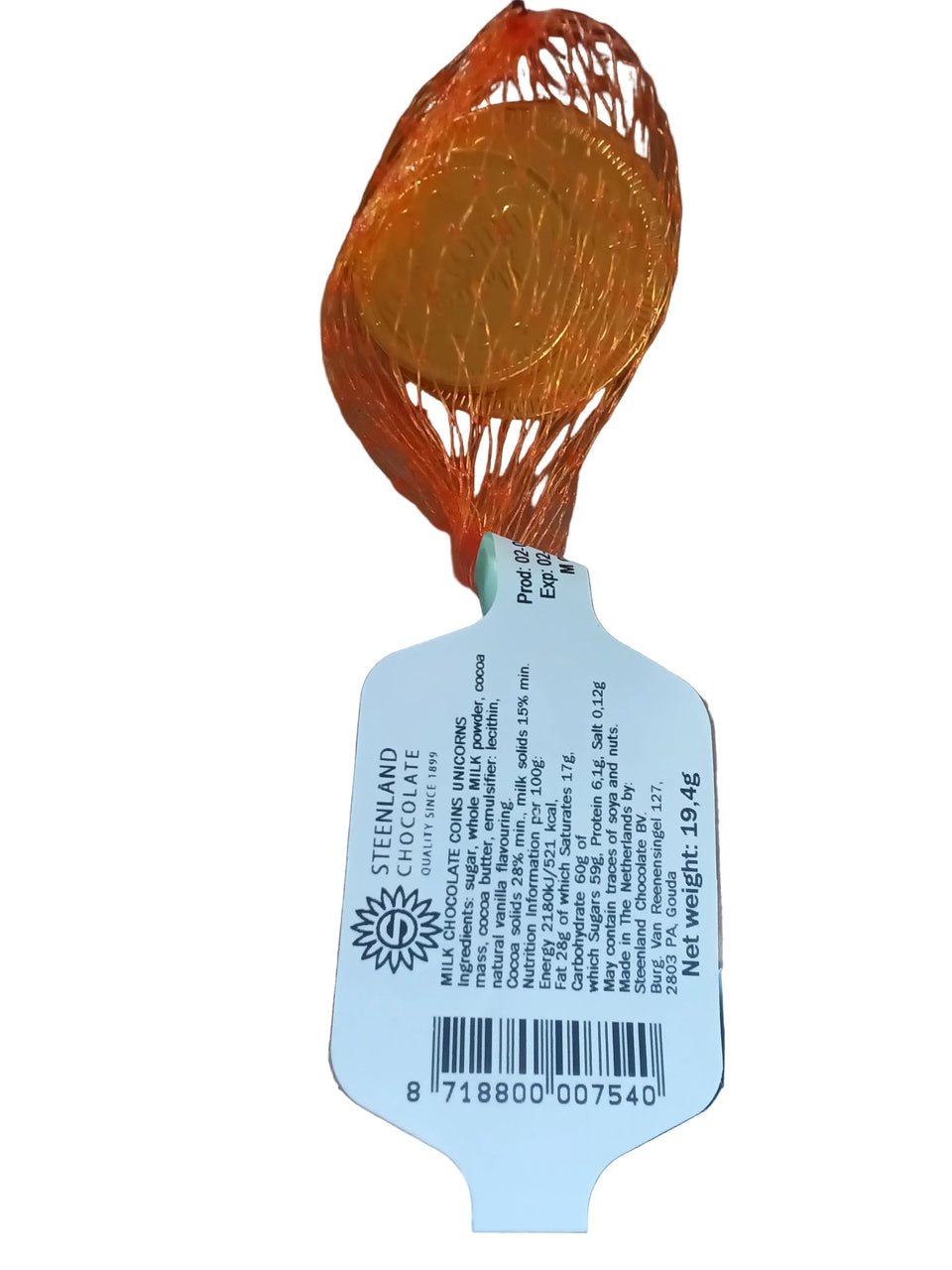 Steenland Chocolate Coins Unicorn 19.4g |SteenlandIn Lebanon