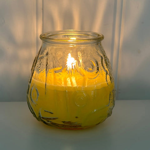 Citronella Yellow Glass Cup Candle For Outdoor Garden | Citronella In Lebanon