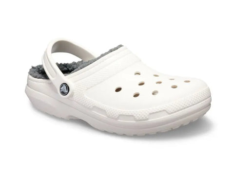 Crocs Unisex White/Gray Classic Lined Clog Slipper | Crocs In Lebanon