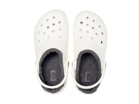 Crocs Unisex White/Gray Classic Lined Clog Slipper | Crocs In Lebanon