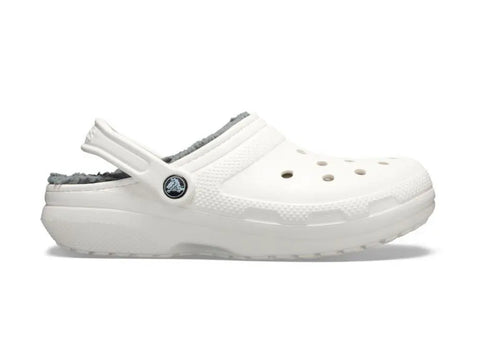 Crocs Unisex White/Gray Classic Lined Clog Slipper | Crocs In Lebanon