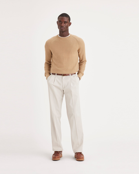 Dockers Men's Light Beige Easy Khakis Classic Fit Pleated Pants | Dockers In Lebanon