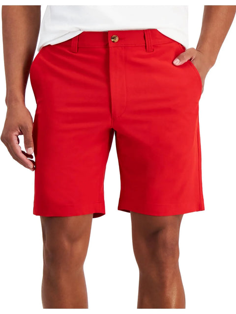 Club Room Men's Red Chubby Chino Red Shorts ABF5294