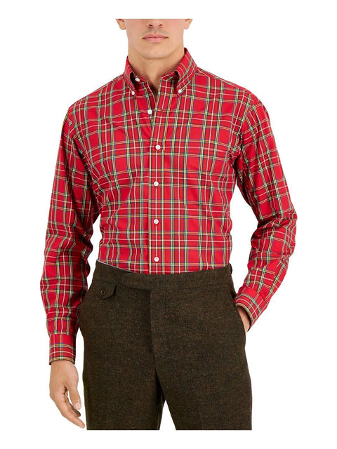 Club Room Men's Red Striped Shirt ABF702