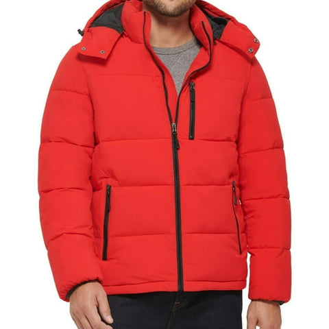 Club Room Men's Red Zip Up Hooded Puffer Jacket |Club Room In Lebanon