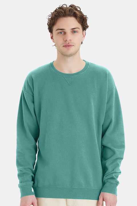 ComfortWash By Hanes Men's Spanish Moss Green Crewneck Sweatshirt | Hanes In Lebanon