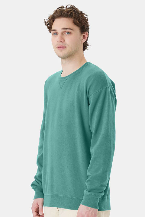 ComfortWash By Hanes Men's Spanish Moss Green Crewneck Sweatshirt | Hanes In Lebanon